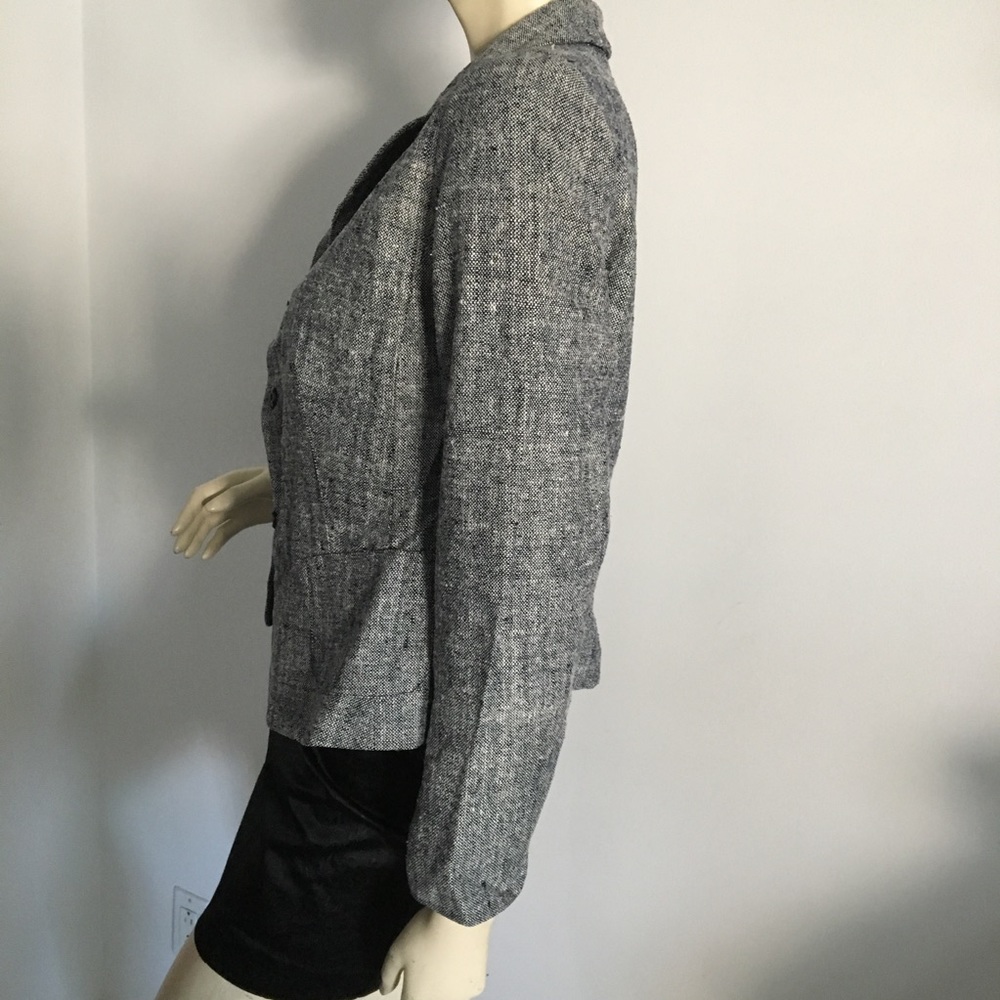 gray 3/4 sleeve blazer w/crystal snap buttons - Picture 5 of 8